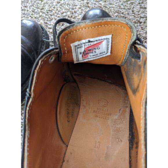 Vintage Red Wing Postman 101 Shoes Mens Size 13 AA Black Union Madd In USA Rare